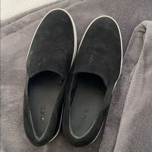 Vince Warren Suede Platform Skate Sneakers Black